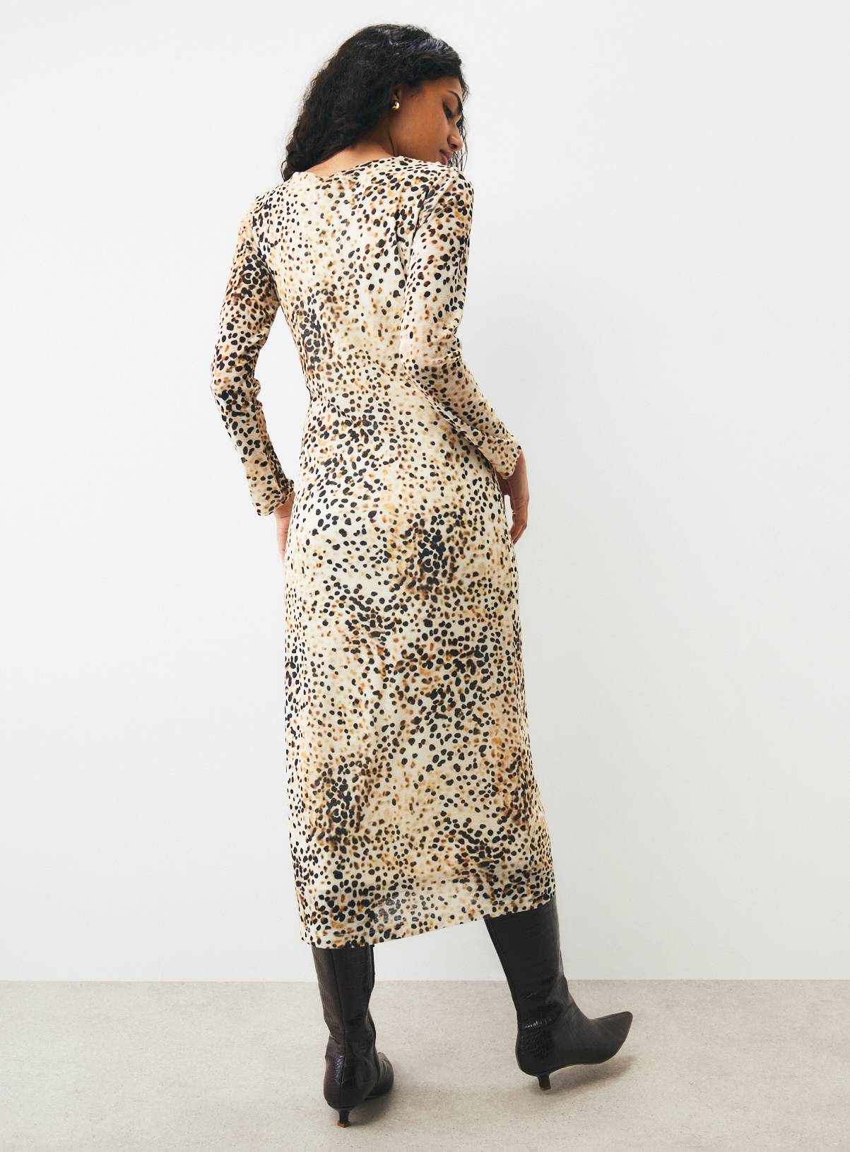 Abstract Print Mesh Midaxi Dress 12 - Image 4